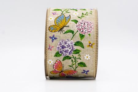 Весняний квітковий колекційний стрічка з бджолами_KF7500GC-14-183_натуральний